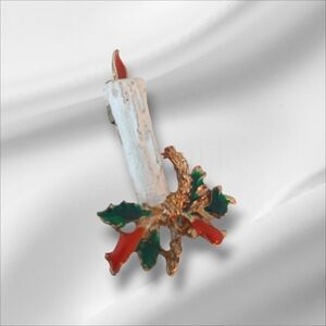 VINTAGE christmas candle brooche